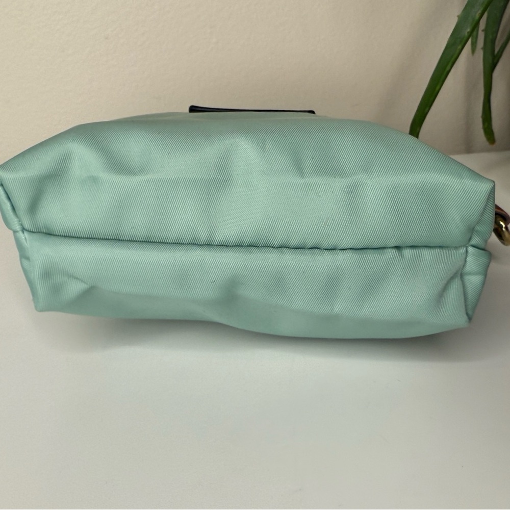 Dooney & Bourke Mint Nylon Shopper Tote + Pouch Leather Trim Stripe Lining - Picture 12 of 13